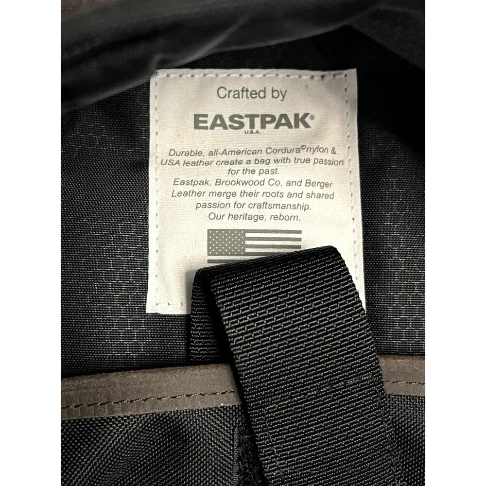 NWT Eastpak Backpack RAVEN AXER Black Cordura Canvas & Leather 24L Padded Pak'r